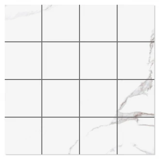 Marmor Mosaik Klinker Vilalba Hvid Blank 30x30 (7x7) cm